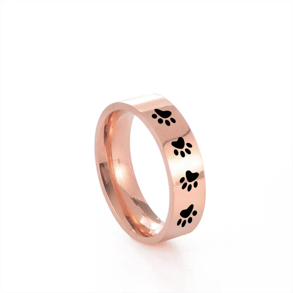 Paw Print Ring in Stainless Steel