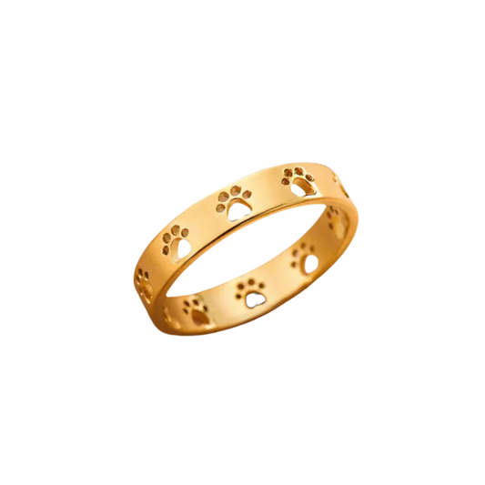 Gold-Tone Paw Print Ring