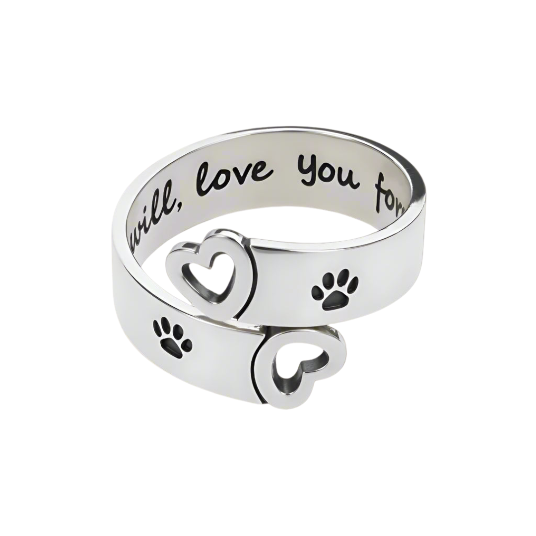 Paw & Heart Twist Ring